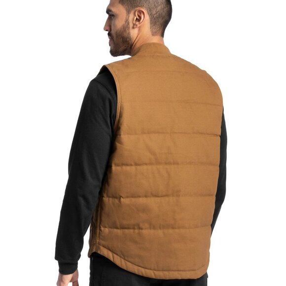 NWT XL--3XL Wrangler Workwear Quilted Duck Work Vest Brown Durable Warm Utility - Picture 5 of 6